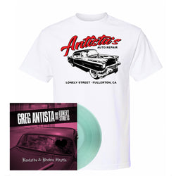 Greg Antista & The Lonely Streets 'Automotive & LP" Bundle White Shirt